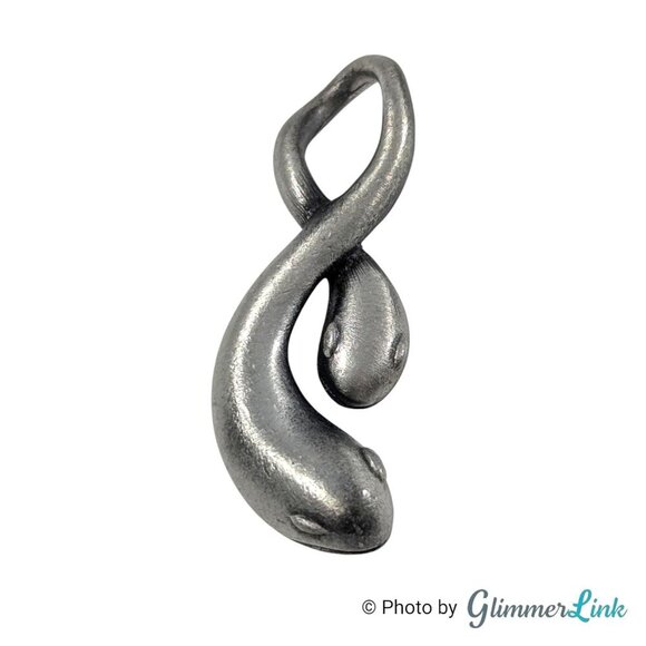 Vintage Bravi Double Snake Pewter Pendant - Picture 1 of 9